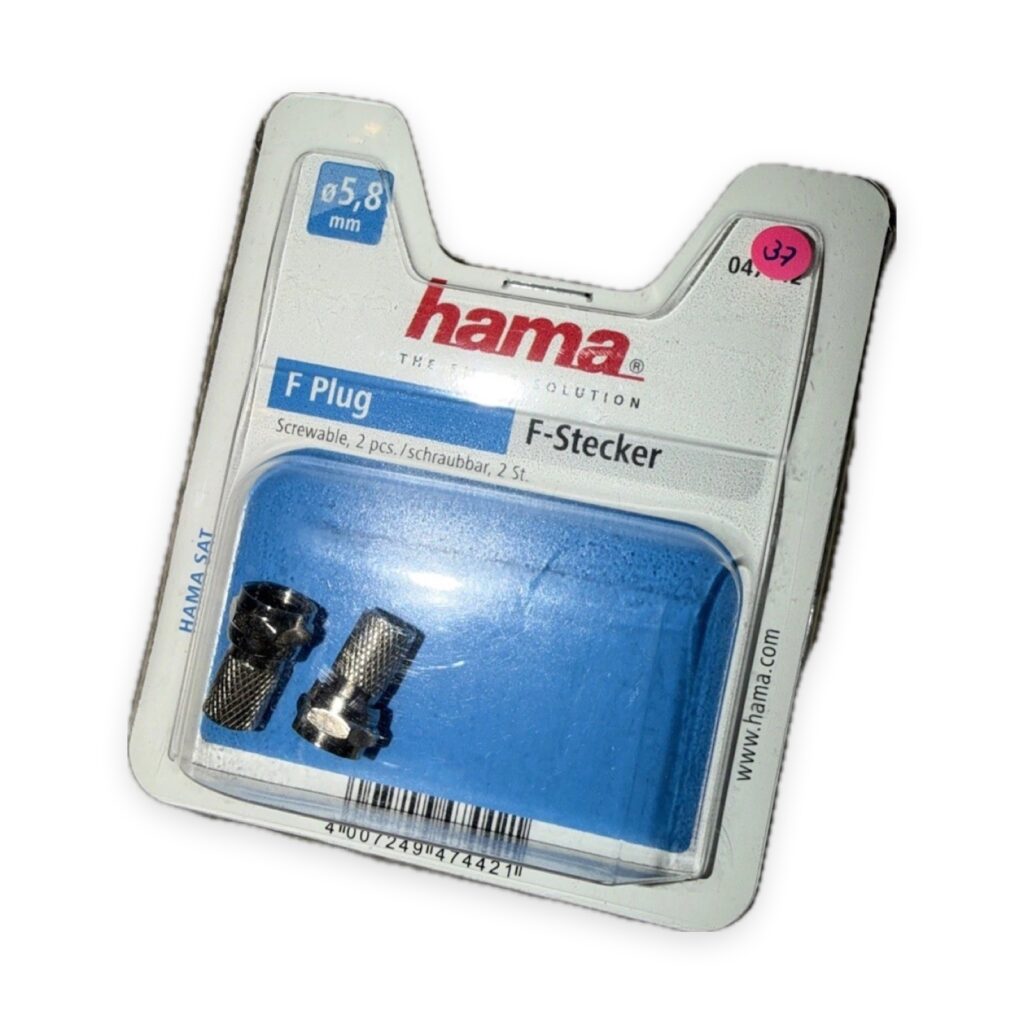 Hama SAT F-Stecker 6,5 mm, schraubbar, 2 Stück, Silber