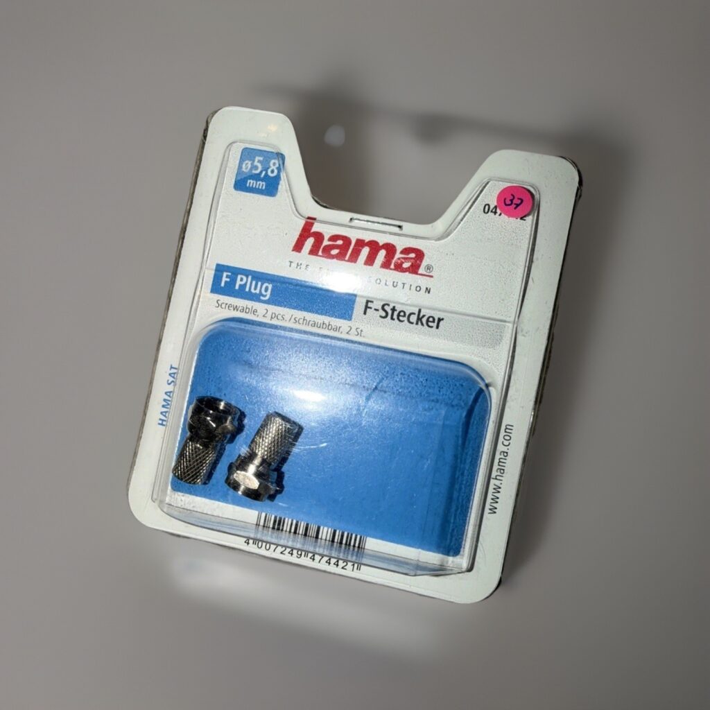 Hama SAT F-Stecker 6,5 mm, schraubbar, 2 Stück, Silber