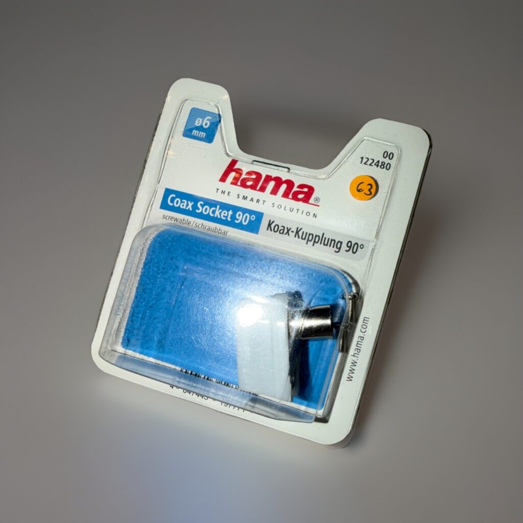 Hama SAT-Koax-Kupplung 6 mm, 90°-Winkelstecker, Weiß