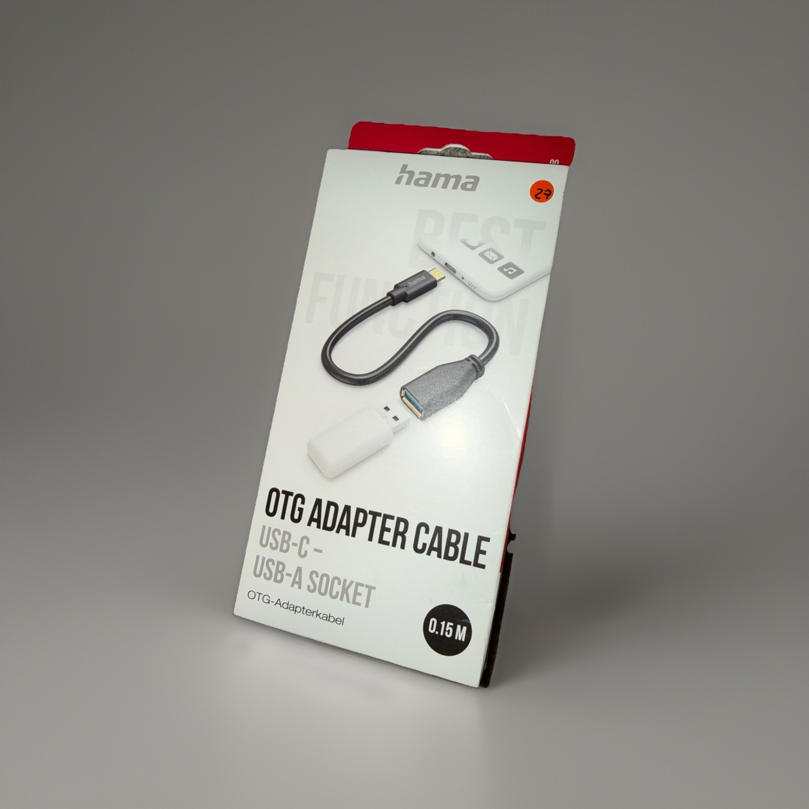 Hama USB-OTG-Adapterkabel, USB-C-Stecker auf USB-A-Buchse, 15 cm – für PC, Tablet, Handy