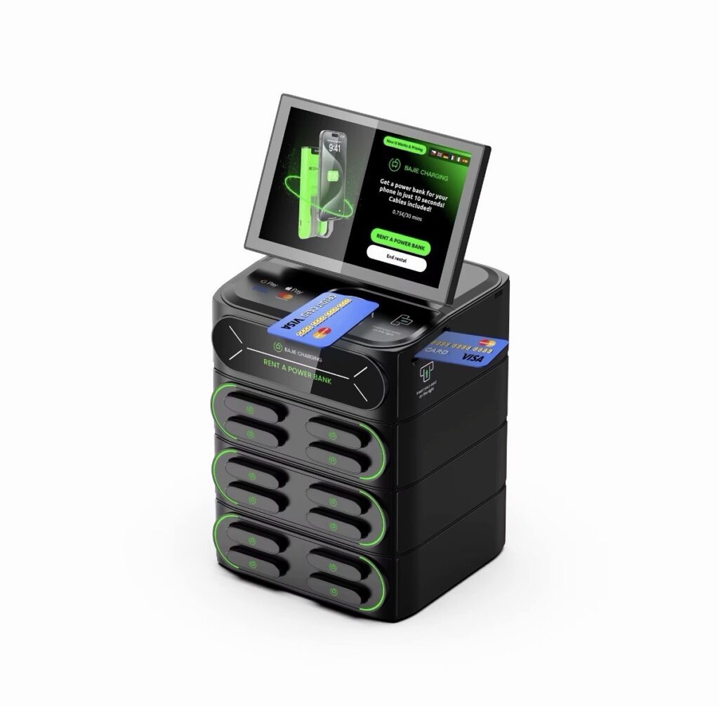 Powerbank-Sharing-Station mit 12 Slots – Verleihautomat mit Kartenzahlung, 60 W