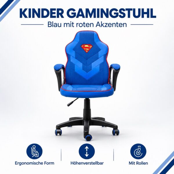 Trust GXT 703SM Revvo Gaming-Stuhl für Kinder, Superman (25741)